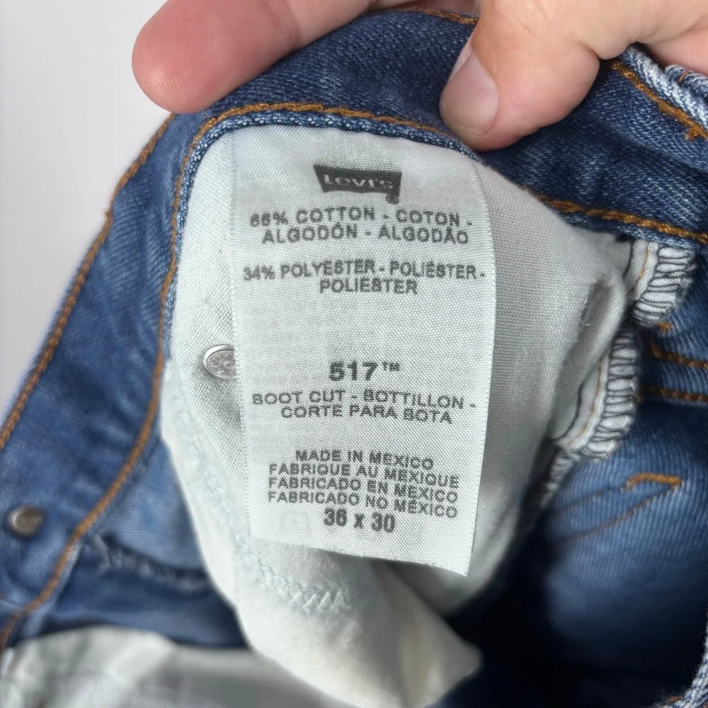 Vintage Levis 517 Boot Cut Jeans Mens 34x28 (Tag 36x30)  Dark Wash Y2K *FLAW